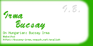 irma bucsay business card